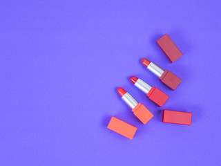Colorful lipsticks on Makeup table