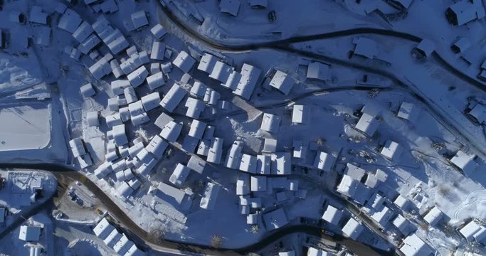 Grimentz roofs - Aerial 4K