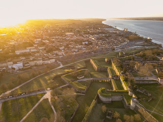 Aerial view, Blaye Citadel, UNESCO world heritage site in Gironde, France