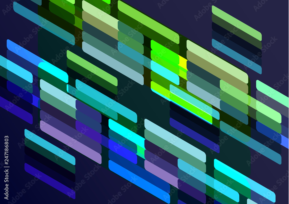 Poster bright modern isometric abstract composition of rectangles and stripes. perfect background for your 