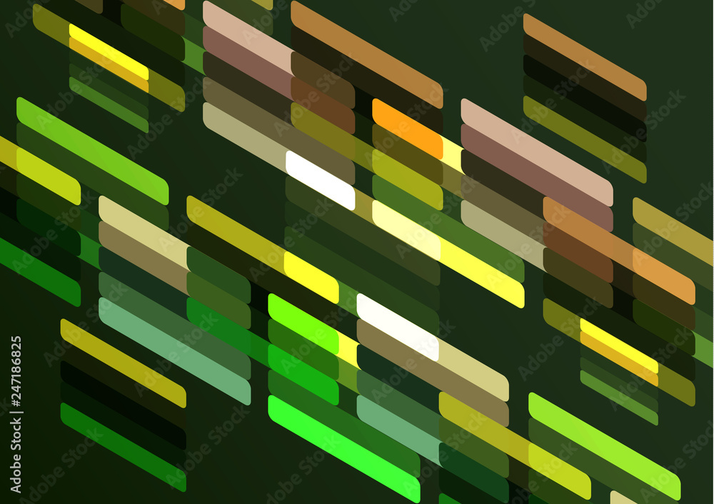 Poster bright modern isometric abstract composition of rectangles and stripes. perfect background for your 