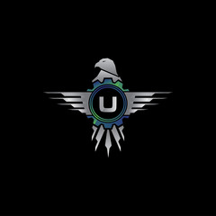 Eagle Automotive Gear U Letter Logo