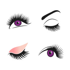 eyelashes graphic design vector