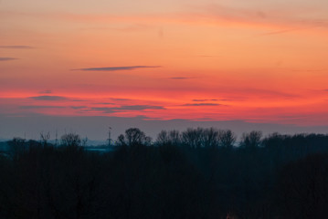 Fototapeta na wymiar Sunset in Ryazan plains