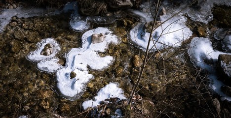 Piece of ice on the river