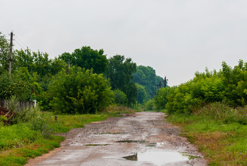 Badly maintained road between Russian oblasts