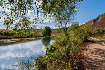 Waters of Pletyonka river in Ryazan