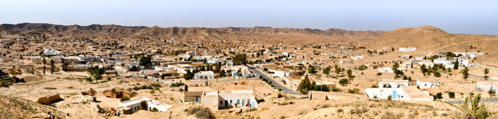 Obraz premium Panorama Matmata, Sahara Wüste, Tunesien, Afrika