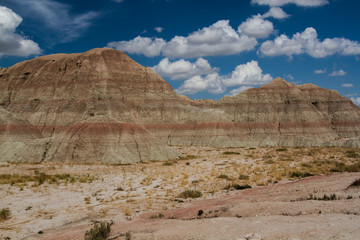 Badlands Scenery with Blue Sky 