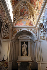 Fototapeta na wymiar Marble statue of Saint Catherine in Theodoli Chapel of Church of Santa Maria del Popolo, Rome, Italy 
