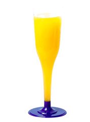 Glass of glass with a dark drink on a white background, isolated