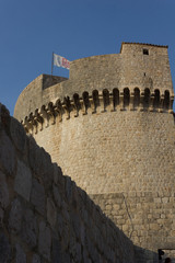 DUBROVNIK, CROATIA - AUGUST 22 2017: Architecture close up of Dubrovnick turret © greta gabaglio
