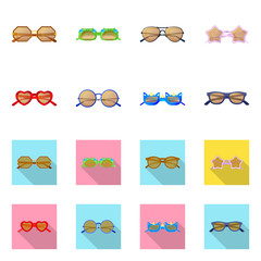 Isolated object of glasses and sunglasses symbol. Set of glasses and accessory vector icon for stock.
