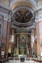 Altarpiece of the Trinity is by Francesco Grandi depicts the Father and the Holy Spirit accompanied...