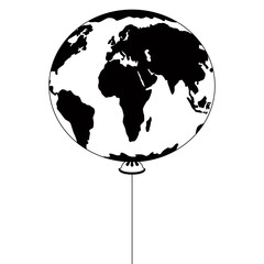 Silhouette of an earth planet balloon