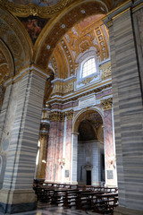 Interior of the Basilica dei Santi Ambrogio e Carlo al Corso, Rome, Italy 