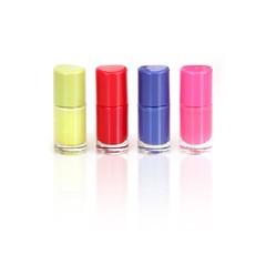 Nail polishes bottles isolated on white background