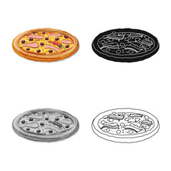 Isolated object of pizza and food icon. Set of pizza and italy vector icon for stock.
