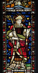 Saint Augustine, stained glass of All Saints' Anglican Church, Rome, Italy 