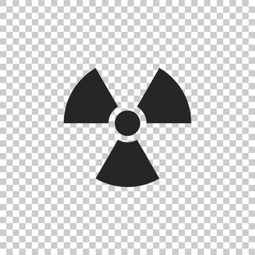 Radioactive icon isolated on transparent background. Radioactive toxic symbol. Radiation Hazard sign. Flat design. Vector Illustration