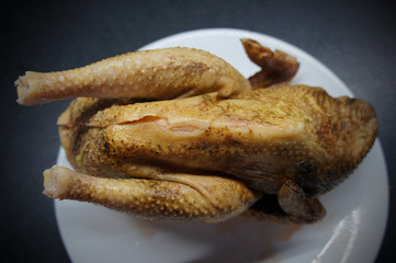 raw organic chicken carcass