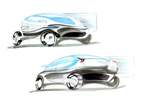 This is sketch of car. It is futuristic vehicle which has strange properties. It can be cleaning air throught his wheel.