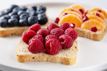 Fresh delicious homemade Sandwich with berry fruits