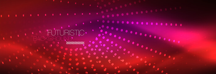 Vector neon red dotted abstract background