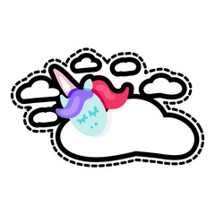 Sleeping unicorn with sleep lettering patch