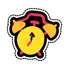 Alarm clock stitched frame illustration