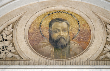 Saint Matthias the Apostle mosaic in the basilica of Saint Paul Outside the Walls, Rome, Italy