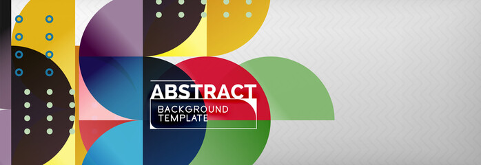 Circles and semicircles abstract background, circle design business template