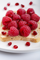 Fresh delicious homemade Sandwich with berry fruits