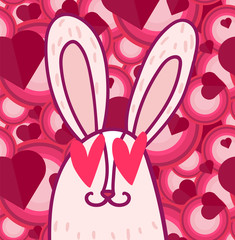 Valentine’s Day greeting card cartoon template