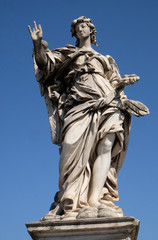 Obraz premium Statue of Angel with the Nails by Girolamo Lucenti, Ponte Sant Angelo in Rome, Italy 