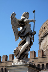 Statue of Angel with the Sponge by Antonio Giorgetti, Ponte Sant Angelo in Rome, Italy