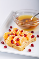 Fresh delicious homemade Sandwich with berry fruits