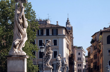 Fototapeta premium The Ponte Sant'Angelo, a bridge spanning the Tiber in Rome, Italy 