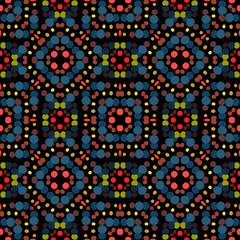 Embroidery colorful simplified ethnic  pattern . Vector  traditional folk elements   for design. 
