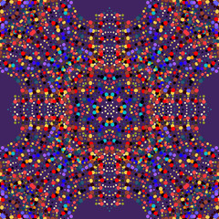 Geometric abstract symmetric pattern . Seamless geometric background. Endless texture.  Multicolor circles. Vector image