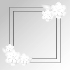 Free rectangular frame with paper flower arrangement