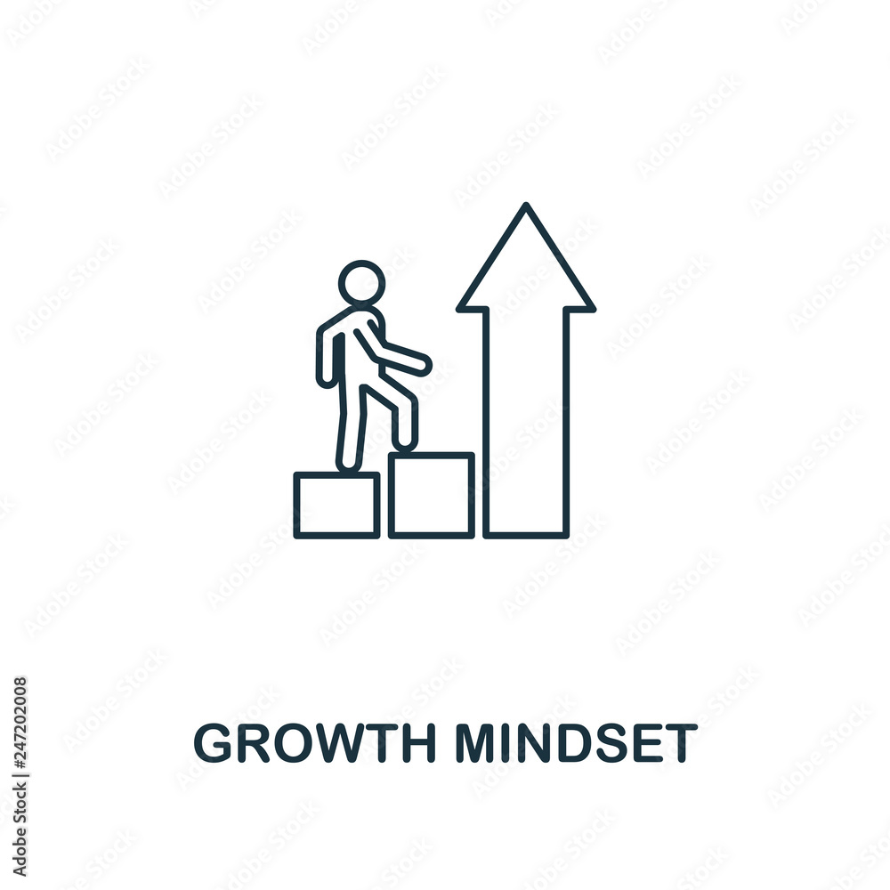 Poster growth mindset icon. thin outline creativegrowth mindset design from soft skills collection. web des