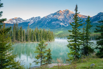 Pyramid Lake in Jasper National Park