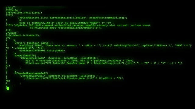 encrypted fast long scrolling programming security hacking code data flow stream on green display new quality numbers letters coding techno joyful video 4k stock footage
