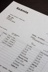Invoice templates design in minimal style with Hungarian text 