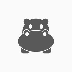 hippopotamus icon, hippo vector