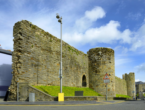 Caernarfon Castle, North Wales, UK. It belongs among Castles and Town Walls of King Edward in Gwynedd - UNESCO World Heritage site.