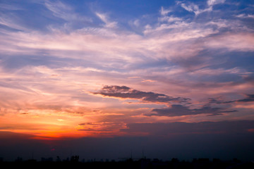Sunset Sky Background in summer