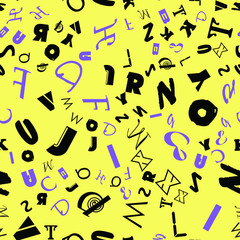 Letters, alphabet, education, school concept. Seamless vector EPS 10 pattern. Flat style