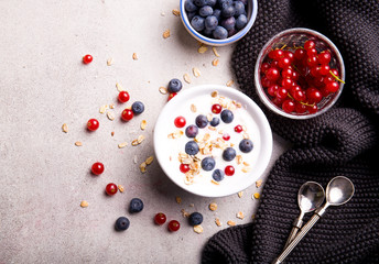 Delicious natural yogurt with fruit.